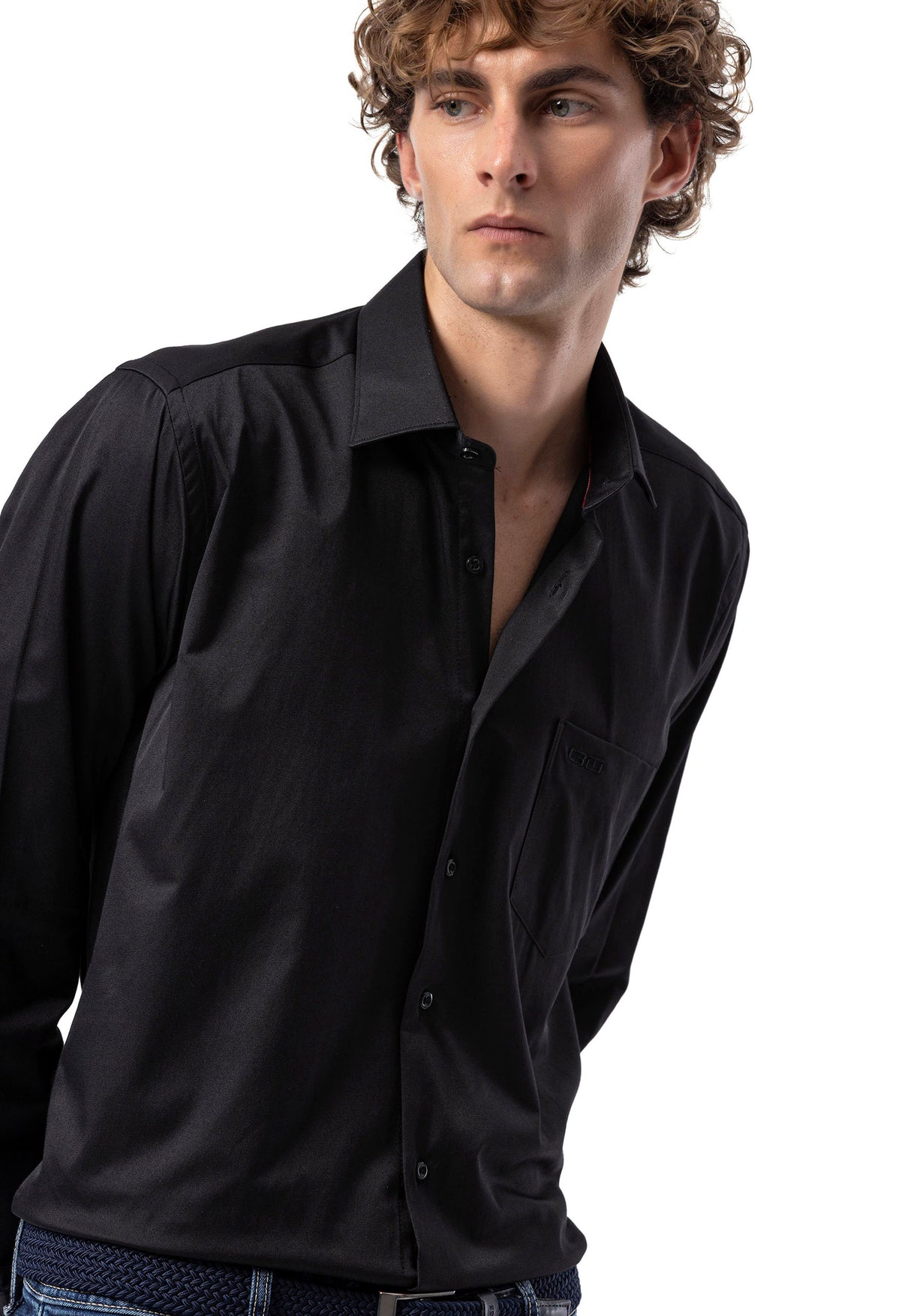 BH100 Klassisches Herrenhemd mit Brusttasche – Bügelleichtes Baumwoll-Satin, Komfort-Passform