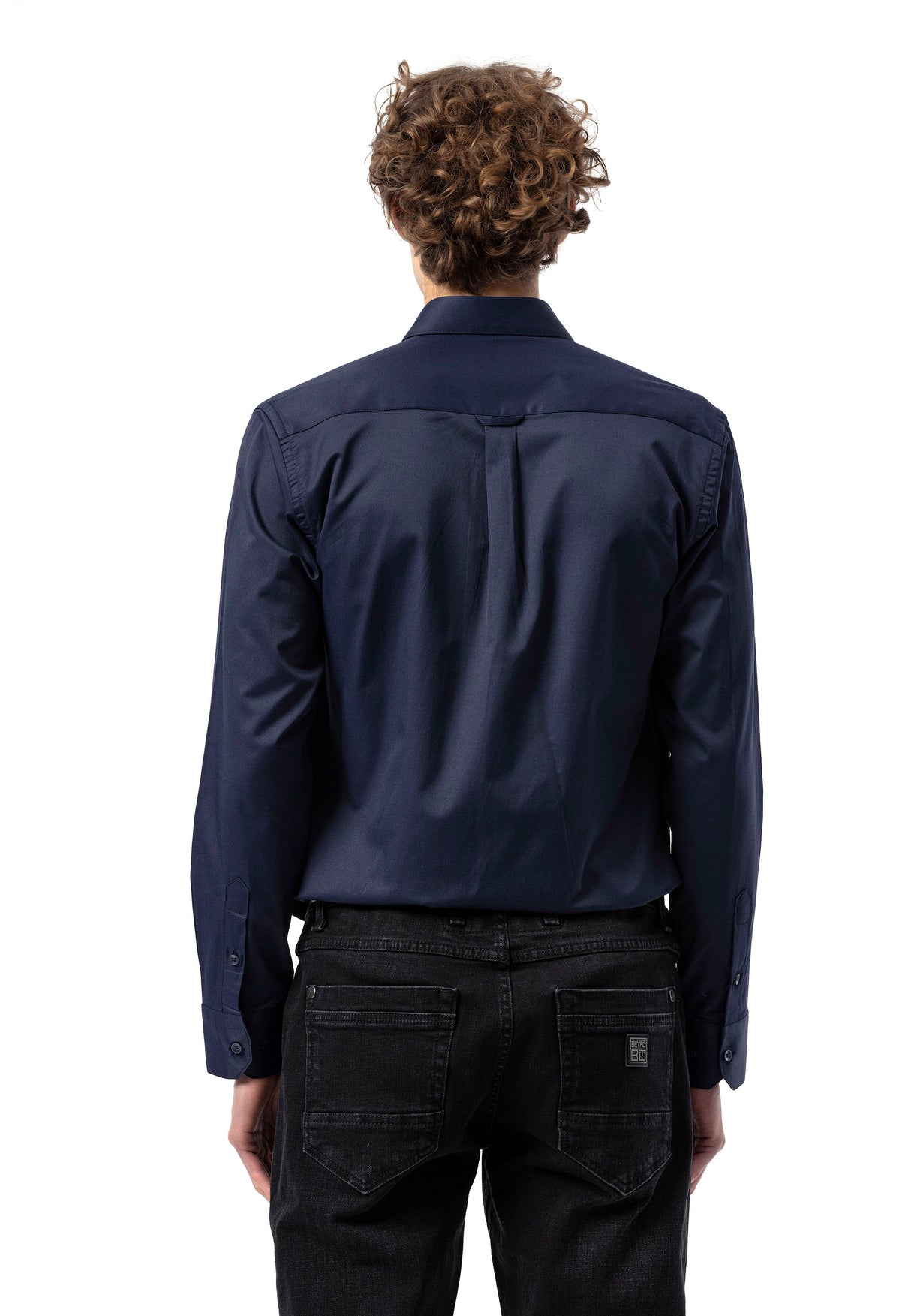 BH100 Klassisches Herrenhemd mit Brusttasche – Bügelleichtes Baumwoll-Satin, Komfort-Passform