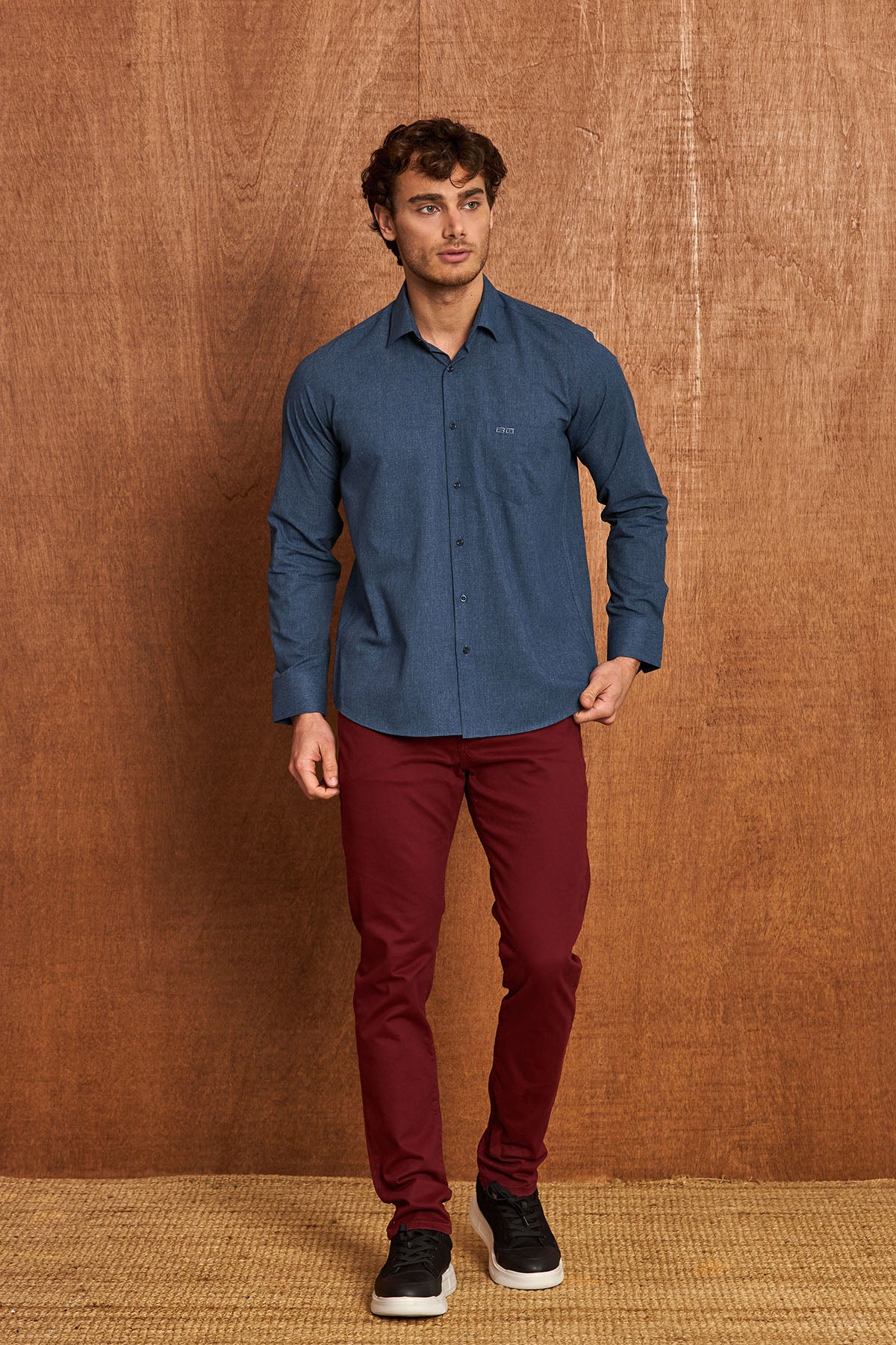 BH103 Klassisches Herrenhemd – Regular Fit, Baumwolle mit Motivstoff, Komfort & Stil vereint