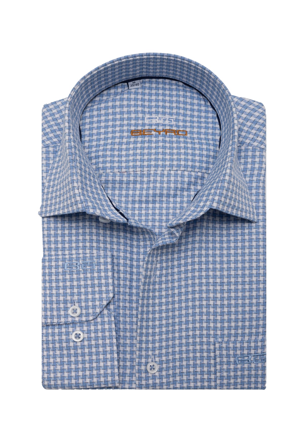 BH102 Klassisches Herrenhemd – Regular Fit, Baumwoll-Satin, Bügelleicht mit Brusttasche