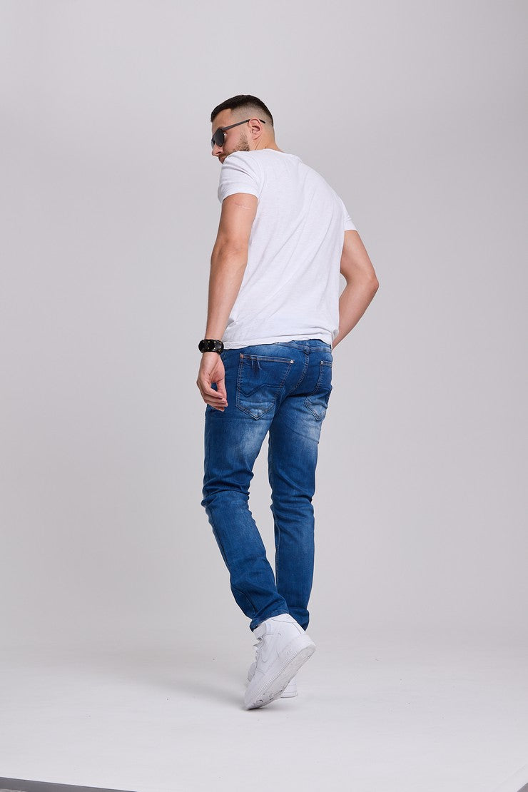 CD319B Herren bequeme Jeans mit lässiger Waschung in Regular Fit