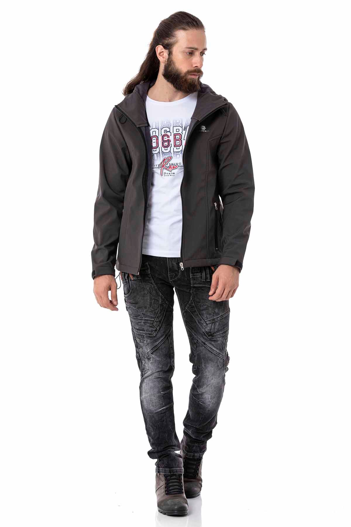 CJ285 Herren Winterjacke – mit abnehmbarer Kapuze & markanten Details