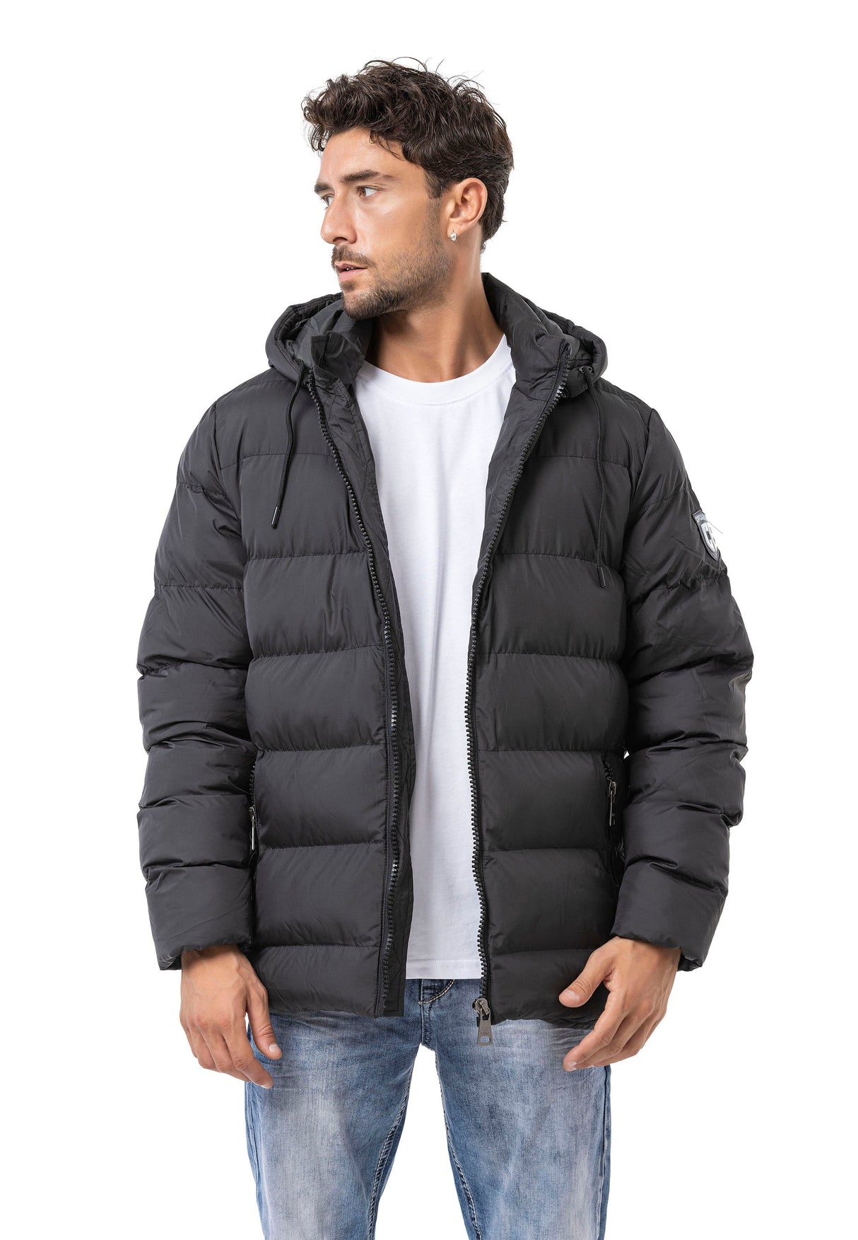 CM224 Herren Winterjacke – Klassisch & funktional | Abnehmbare Kapuze mit Reißverschluss