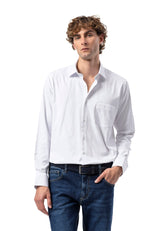 BH100 Klassisches Herrenhemd mit Brusttasche – Bügelleichtes Baumwoll-Satin, Komfort-Passform