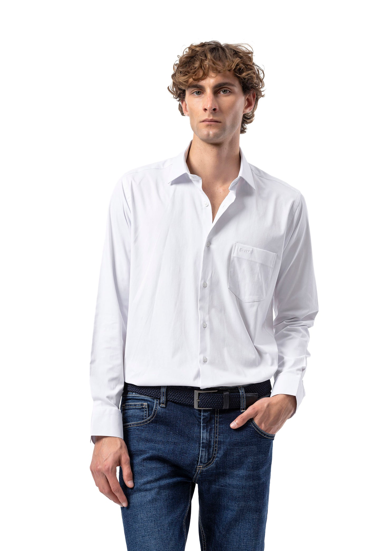 BH100 Klassisches Herrenhemd mit Brusttasche – Bügelleichtes Baumwoll-Satin, Komfort-Passform