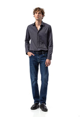 BH100 Klassisches Herrenhemd mit Brusttasche – Bügelleichtes Baumwoll-Satin, Komfort-Passform