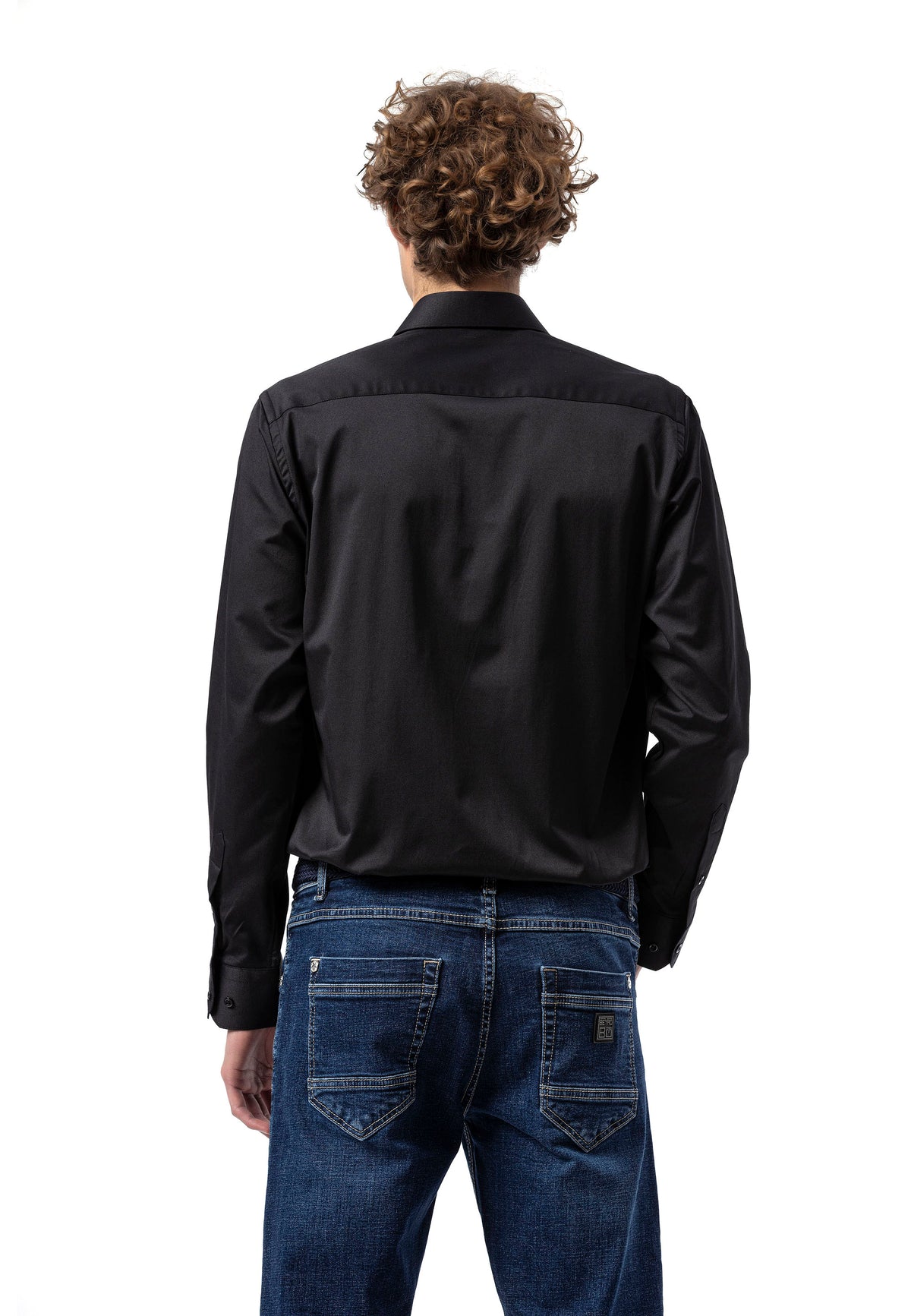 BH100 Klassisches Herrenhemd mit Brusttasche – Bügelleichtes Baumwoll-Satin, Komfort-Passform