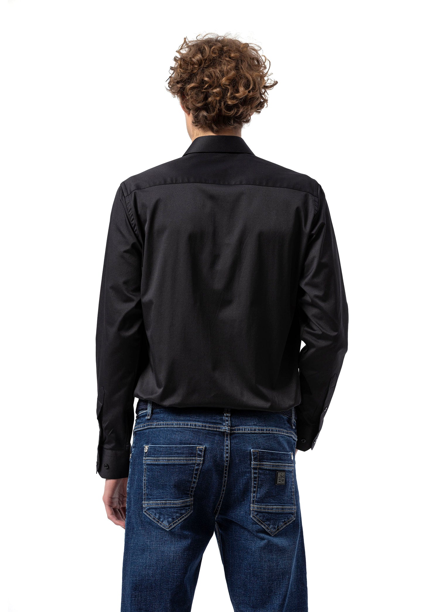 BH100 Klassisches Herrenhemd mit Brusttasche – Bügelleichtes Baumwoll-Satin, Komfort-Passform