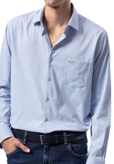 BH100 Klassisches Herrenhemd mit Brusttasche – Bügelleichtes Baumwoll-Satin, Komfort-Passform