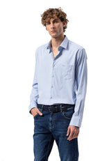 BH100 Klassisches Herrenhemd mit Brusttasche – Bügelleichtes Baumwoll-Satin, Komfort-Passform