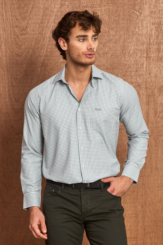 BH102 Klassisches Herrenhemd – Regular Fit, Baumwoll-Satin, Bügelleicht mit Brusttasche