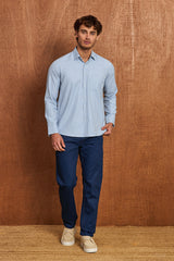 BH102 Klassisches Herrenhemd – Regular Fit, Baumwoll-Satin, Bügelleicht mit Brusttasche