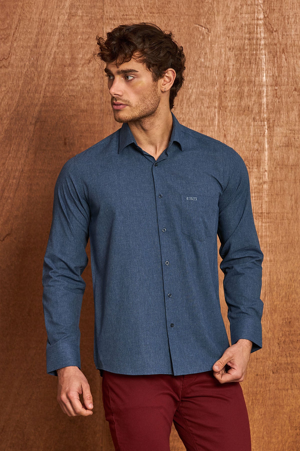 BH103 Klassisches Herrenhemd – Regular Fit, Baumwolle mit Motivstoff, Komfort & Stil vereint