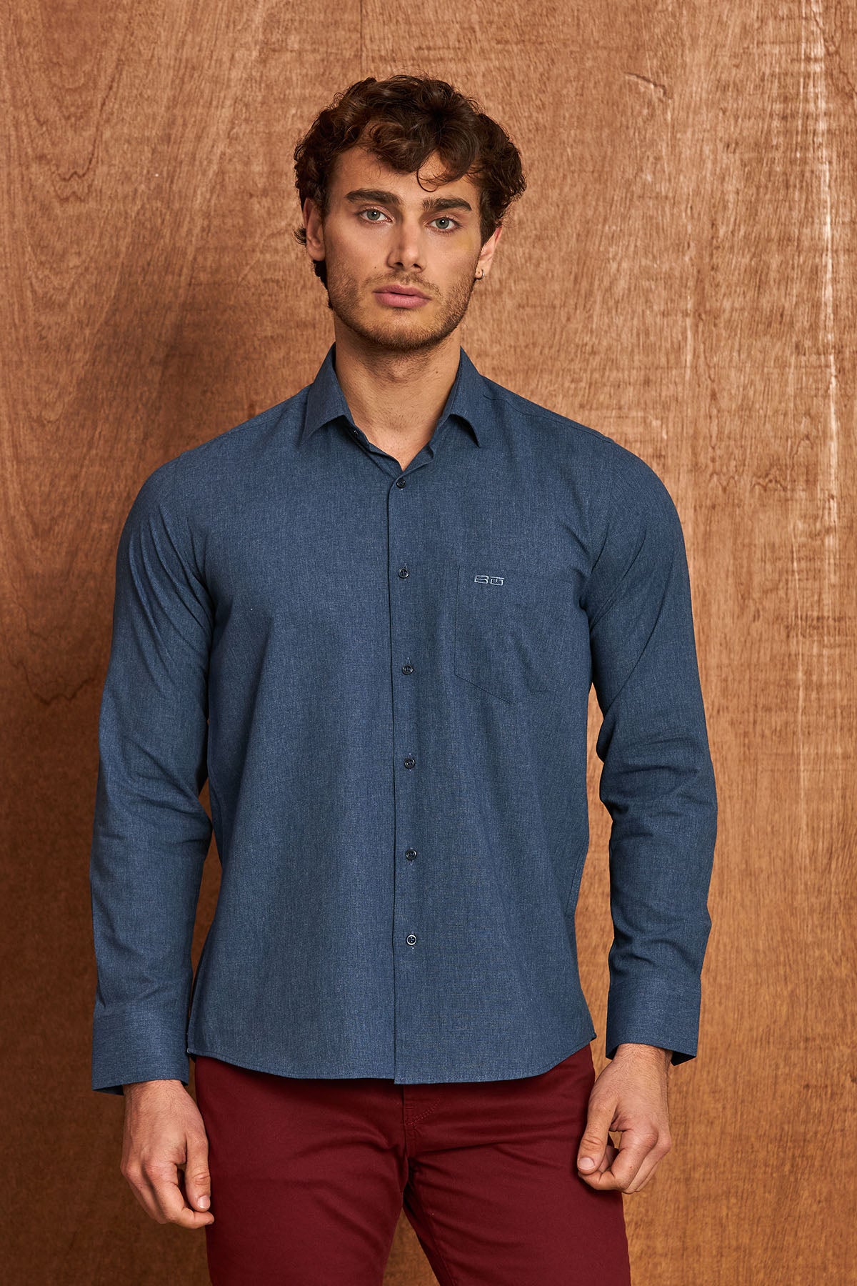 BH103 Klassisches Herrenhemd – Regular Fit, Baumwolle mit Motivstoff, Komfort & Stil vereint