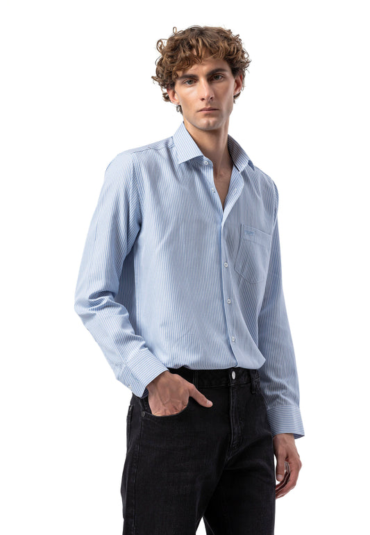 BH104 Klassisches Herrenhemd – Regular Fit, Baumwolle mit Streifenmuster, Bügelleicht & Komfortabel