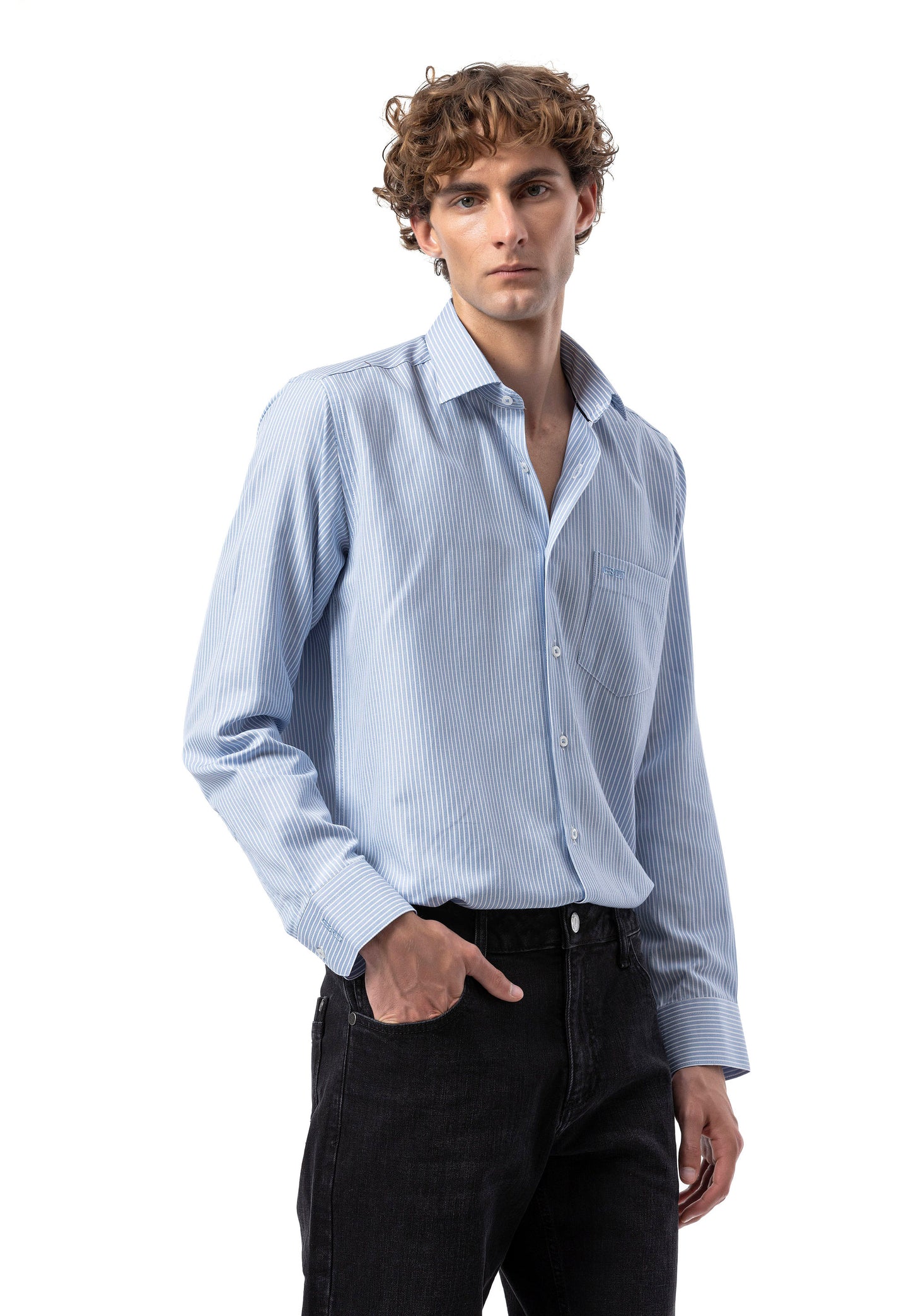 BH104 Klassisches Herrenhemd – Regular Fit, Baumwolle mit Streifenmuster, Bügelleicht &amp; Komfortabel