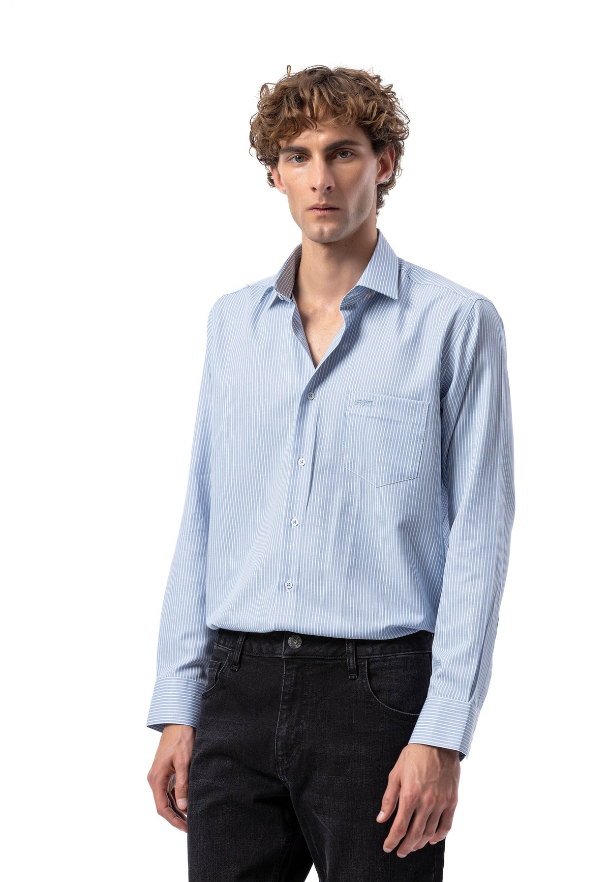 BH104 Klassisches Herrenhemd – Regular Fit, Baumwolle mit Streifenmuster, Bügelleicht &amp; Komfortabel