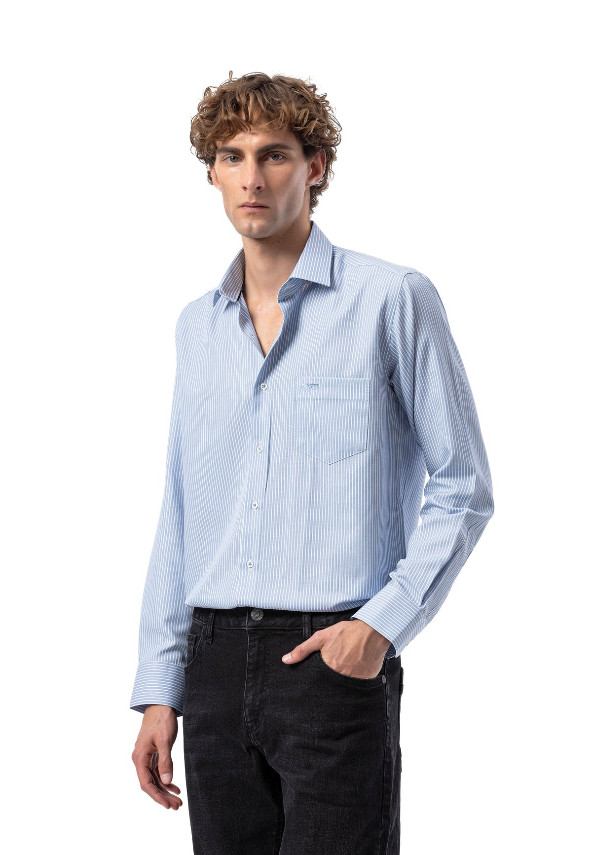 BH104 Klassisches Herrenhemd – Regular Fit, Baumwolle mit Streifenmuster, Bügelleicht &amp; Komfortabel