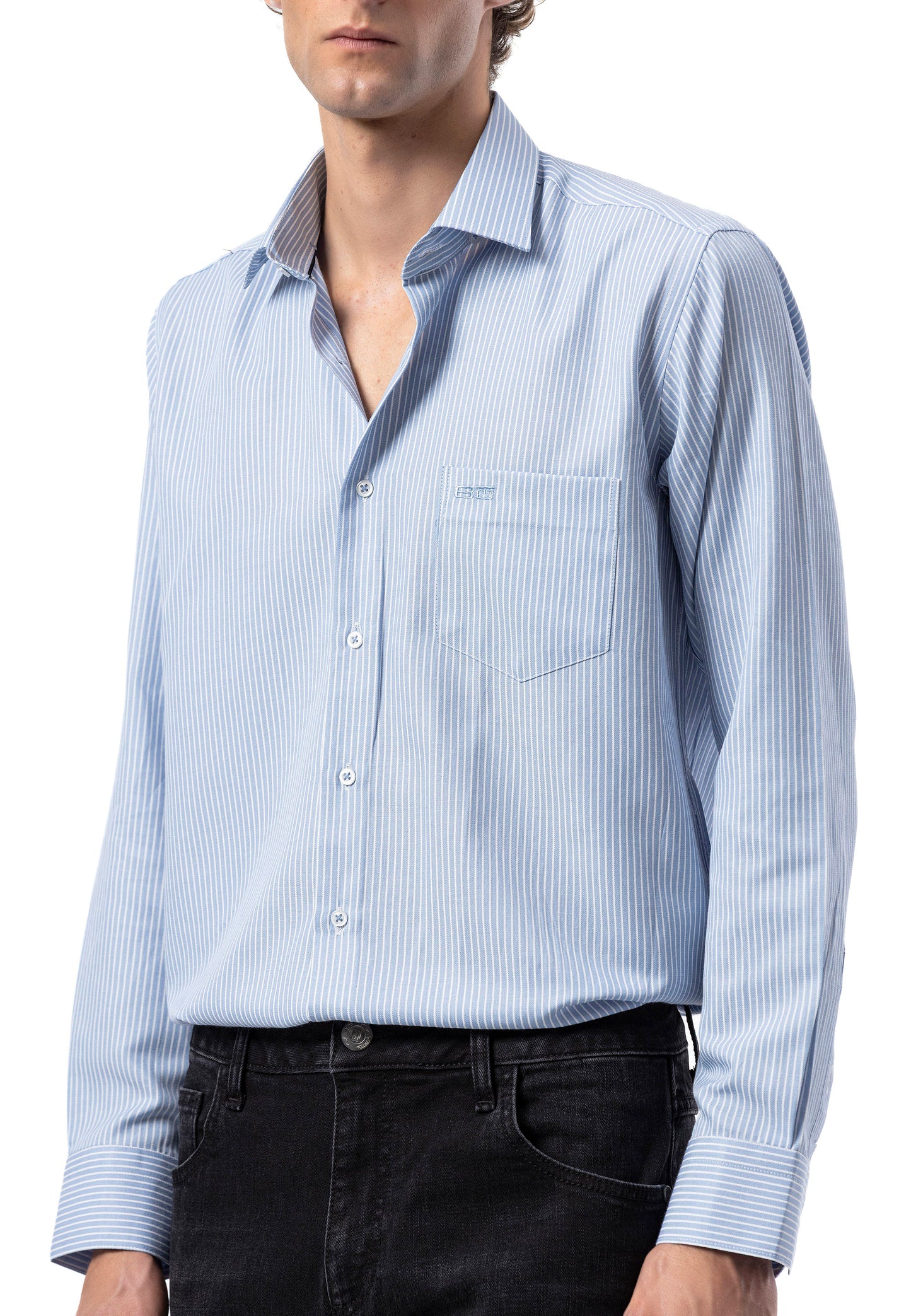 BH104 Klassisches Herrenhemd – Regular Fit, Baumwolle mit Streifenmuster, Bügelleicht &amp; Komfortabel