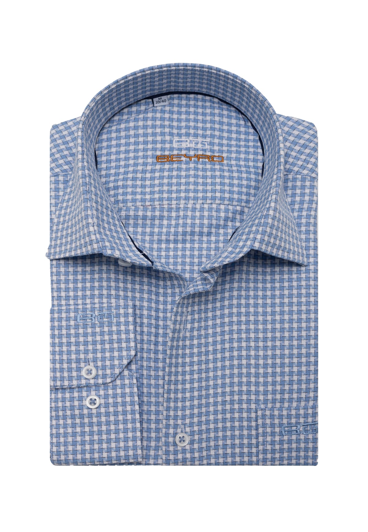 BH102 Klassisches Herrenhemd – Regular Fit, Baumwoll-Satin, Bügelleicht mit Brusttasche