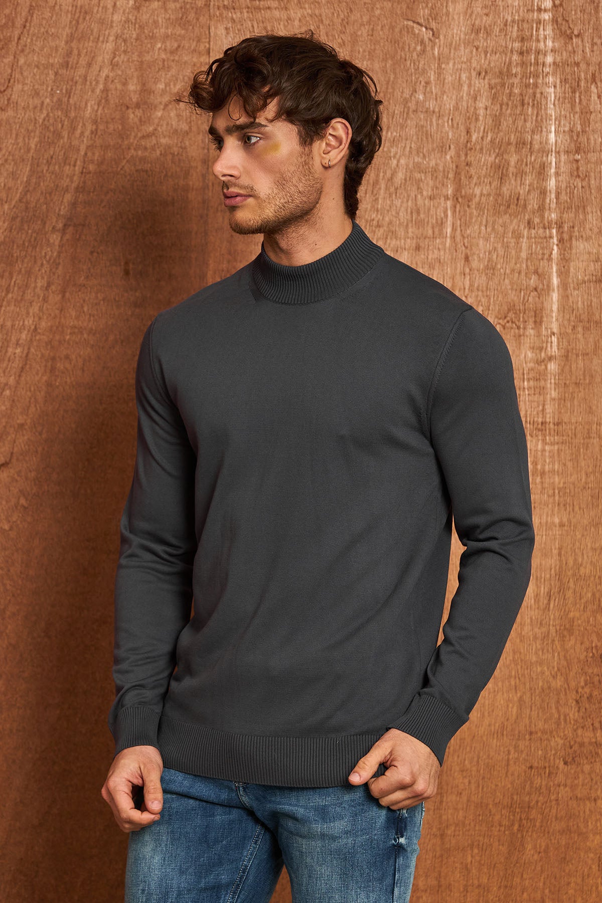 BP201 Herren Pullover mit Stehkragen – Regular Fit