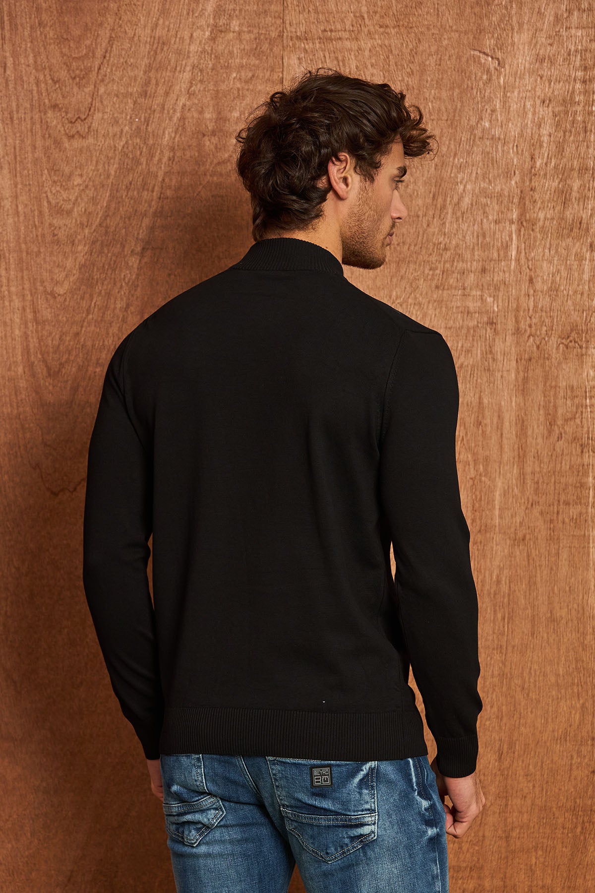 BP201 Herren Pullover mit Stehkragen – Regular Fit