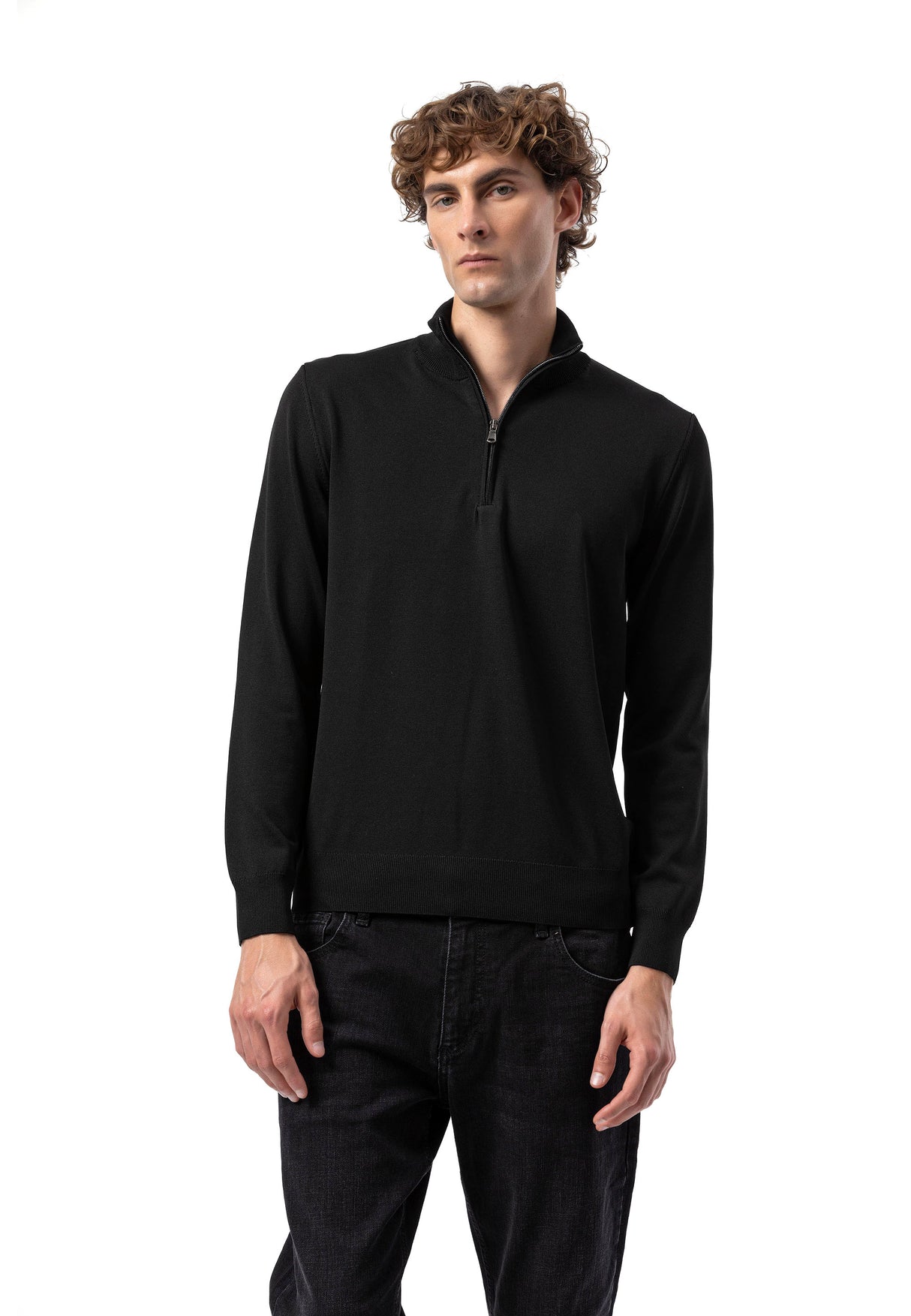 BP202 Herren Pullover mit Zipper-Kragen – Regular Fit