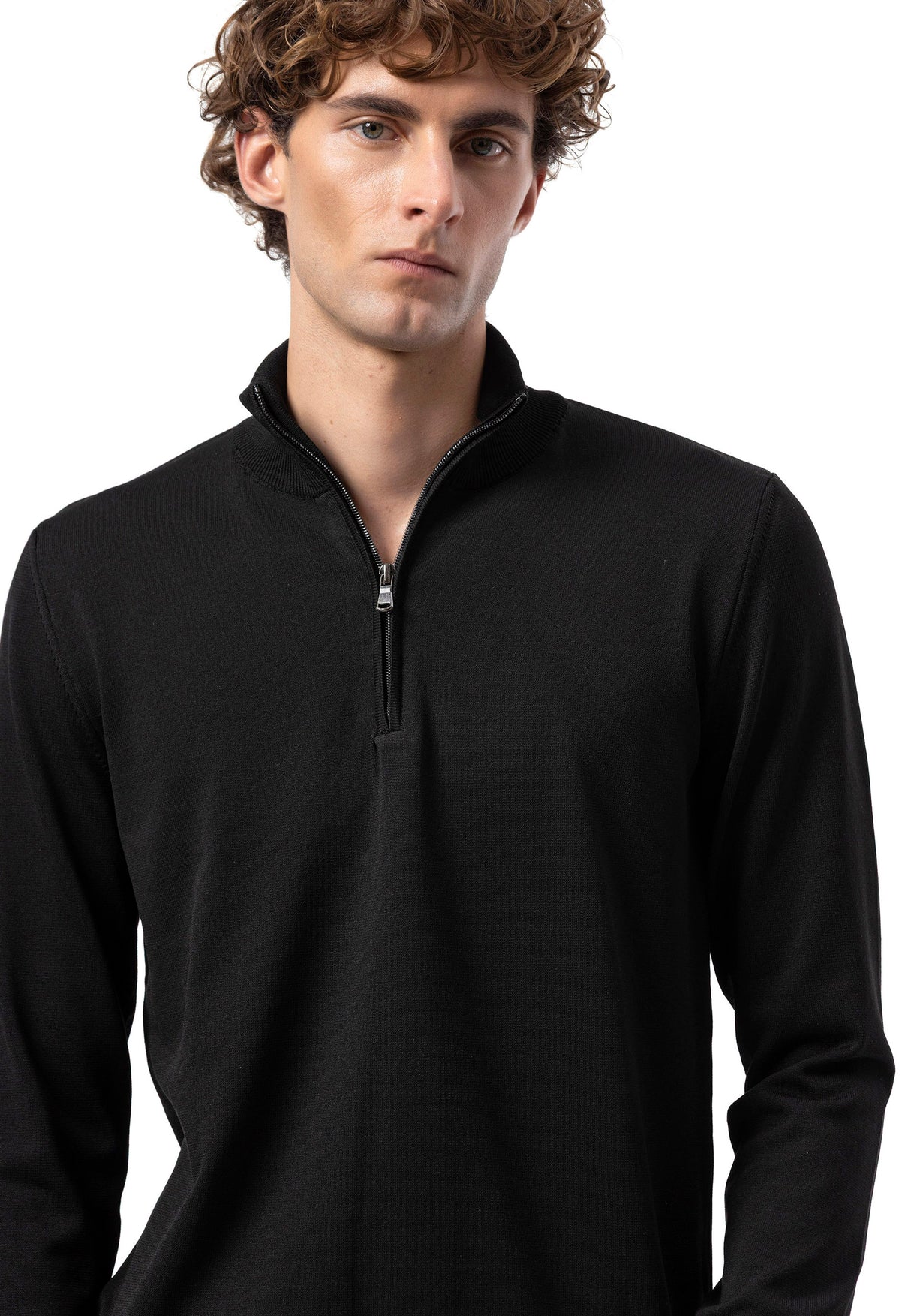 BP202 Herren Pullover mit Zipper-Kragen – Regular Fit