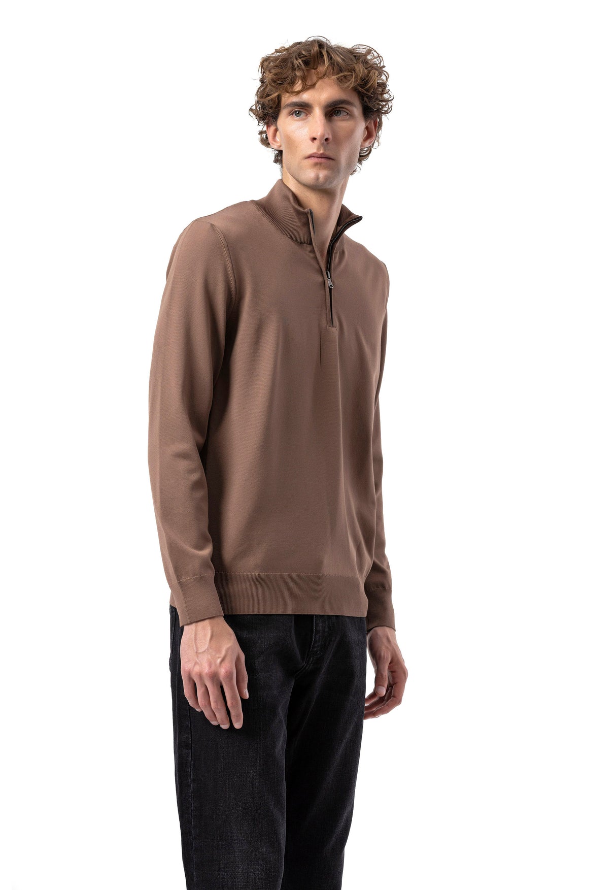 BP202 Herren Pullover mit Zipper-Kragen – Regular Fit