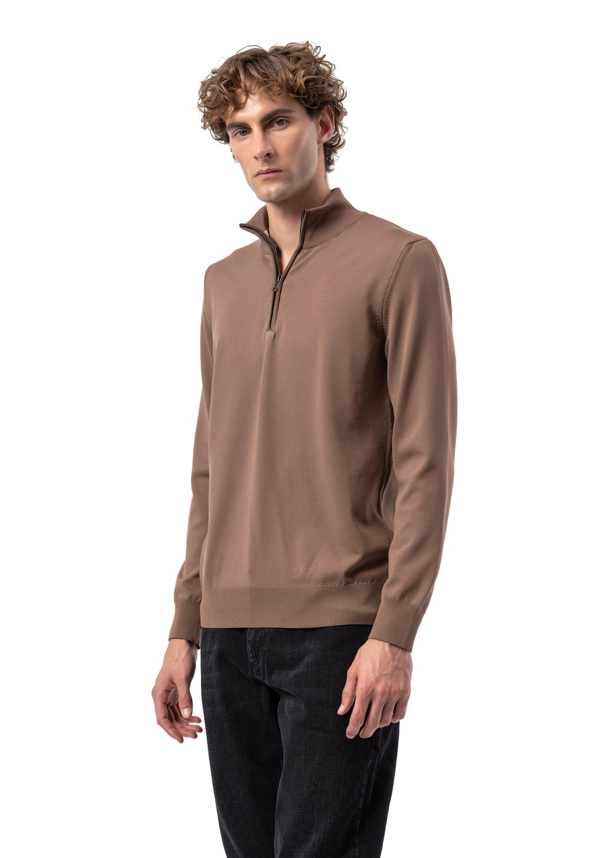 BP202 Herren Pullover mit Zipper-Kragen – Regular Fit