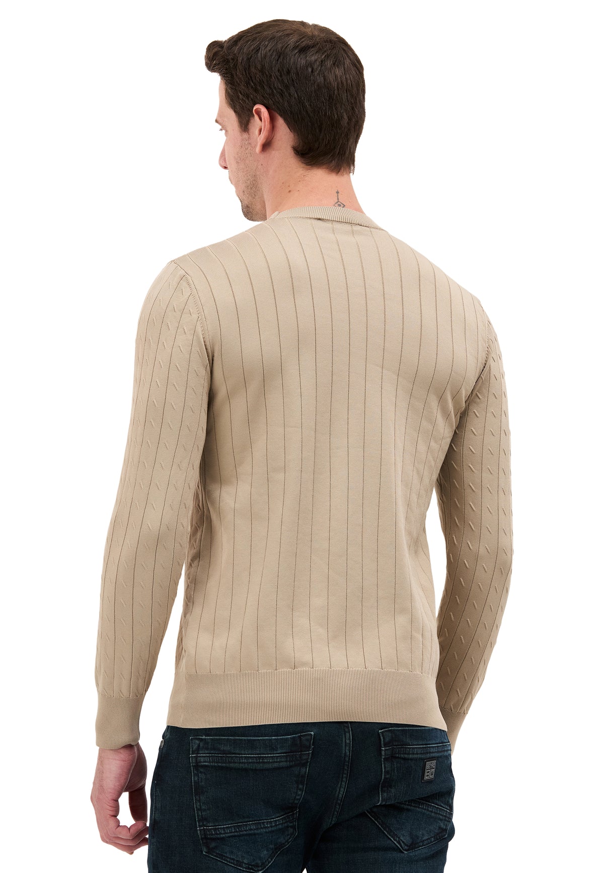 BP203 Herren Pullover mit Stehkragen – Regular Fit