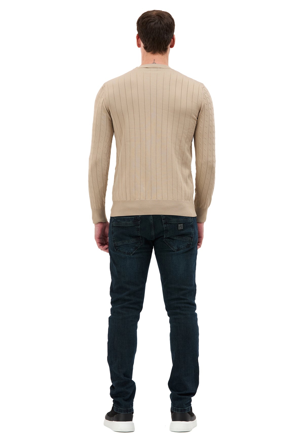 BP203 Herren Pullover mit Stehkragen – Regular Fit