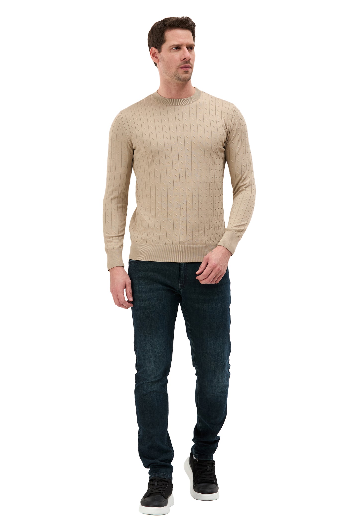 BP203 Herren Pullover mit Stehkragen – Regular Fit