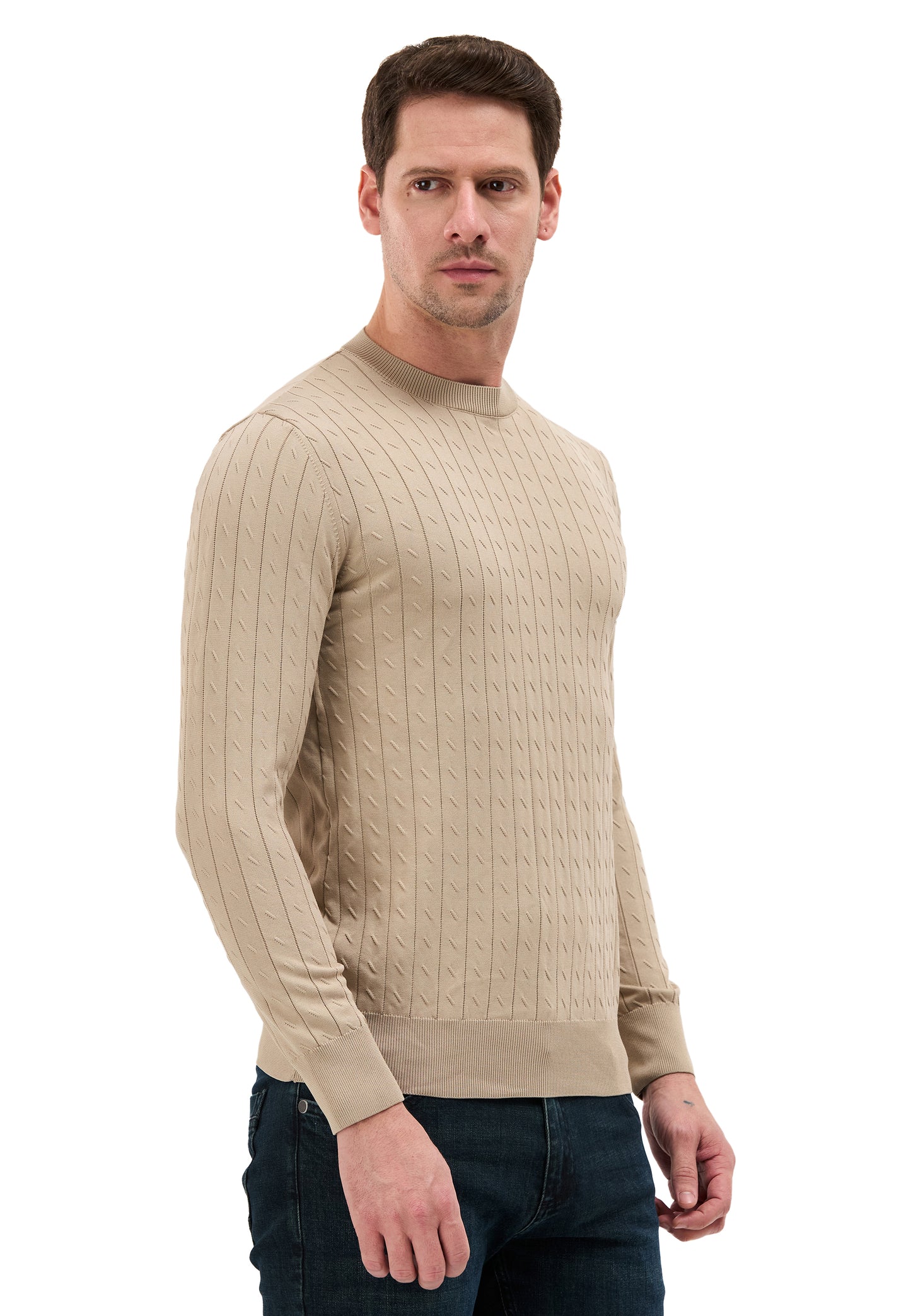 BP203 Herren Pullover mit Stehkragen – Regular Fit
