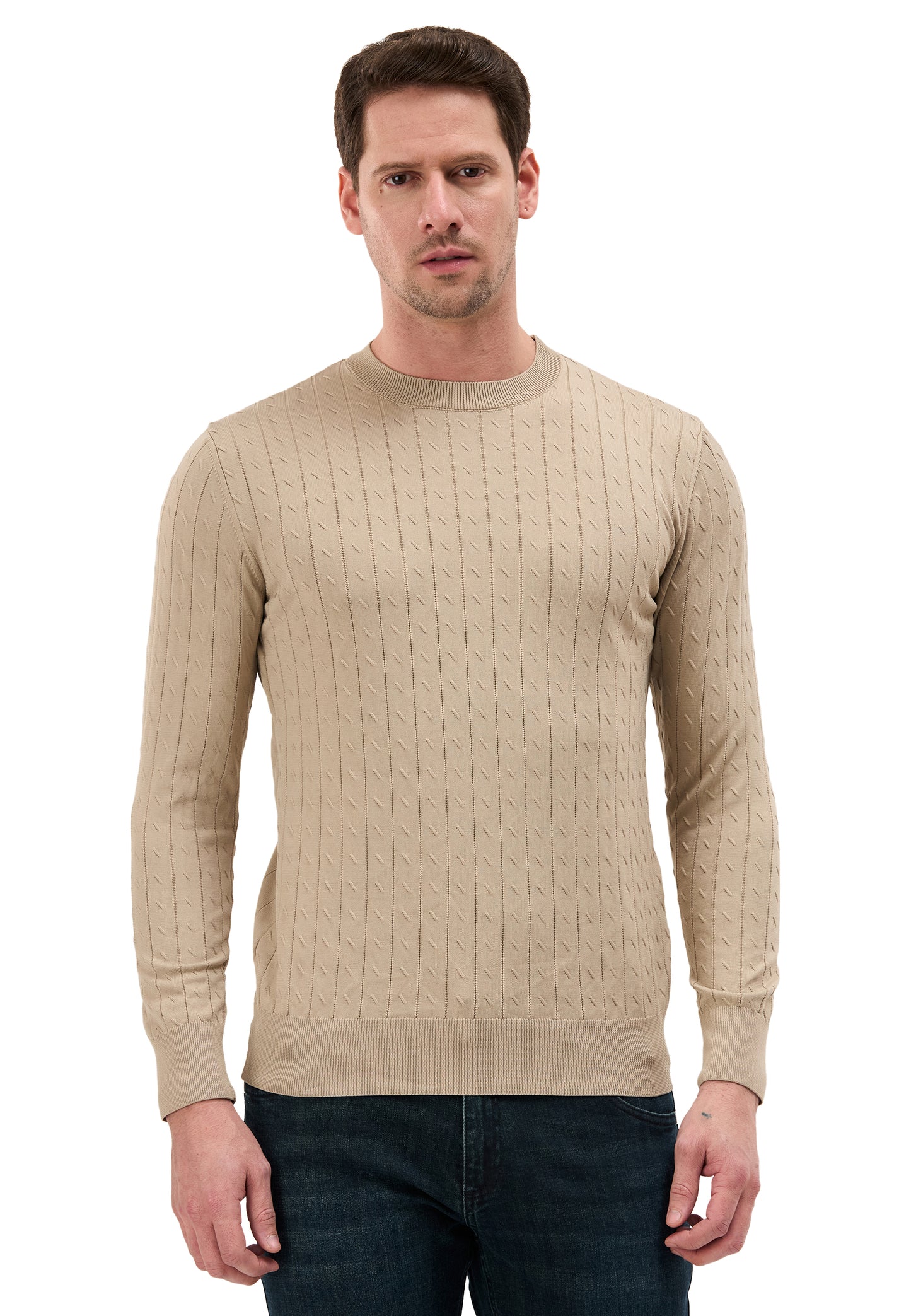 BP203 Herren Pullover mit Stehkragen – Regular Fit