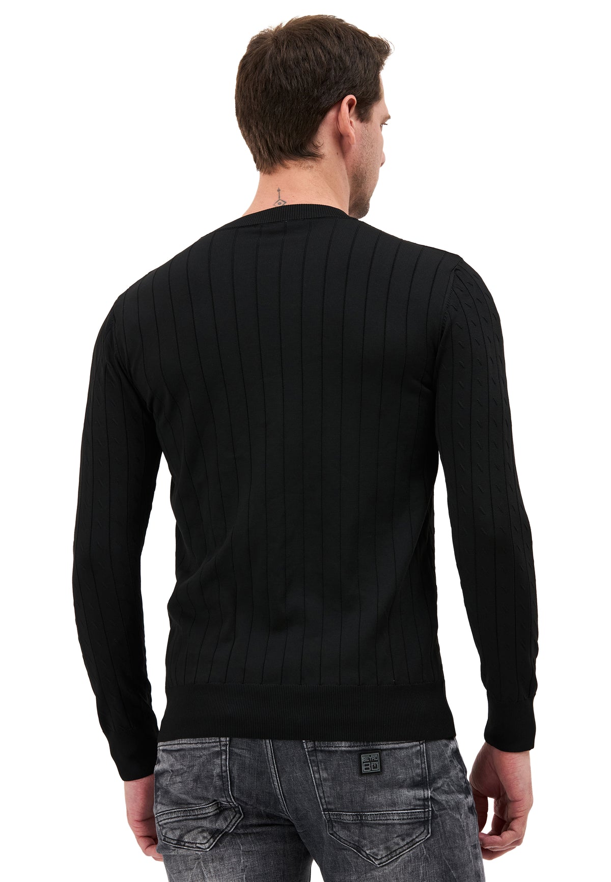 BP203 Herren Pullover mit Stehkragen – Regular Fit