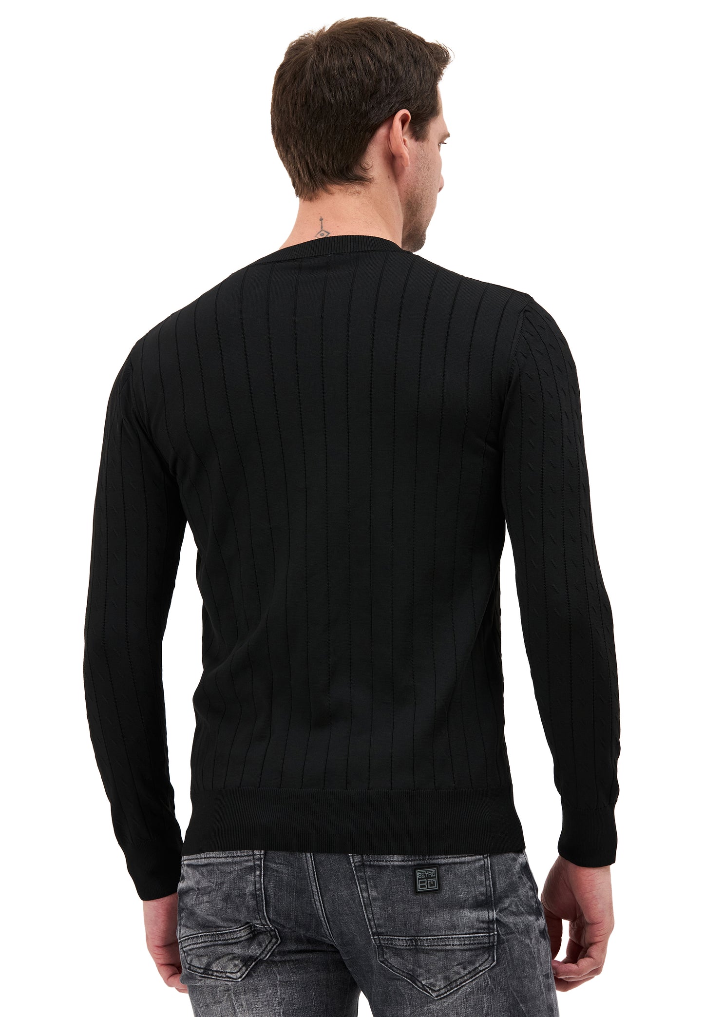 BP203 Herren Pullover mit Stehkragen – Regular Fit