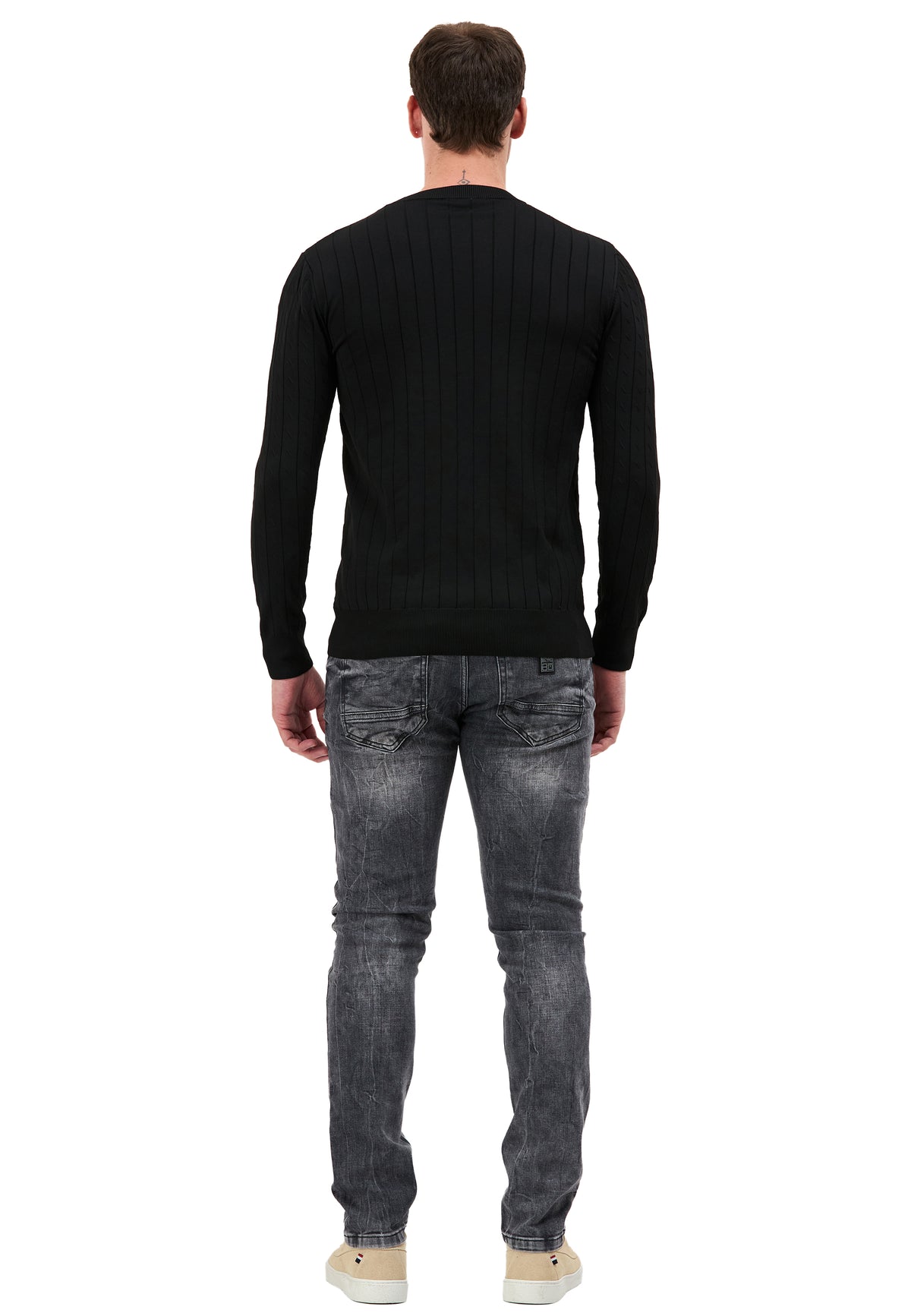 BP203 Herren Pullover mit Stehkragen – Regular Fit