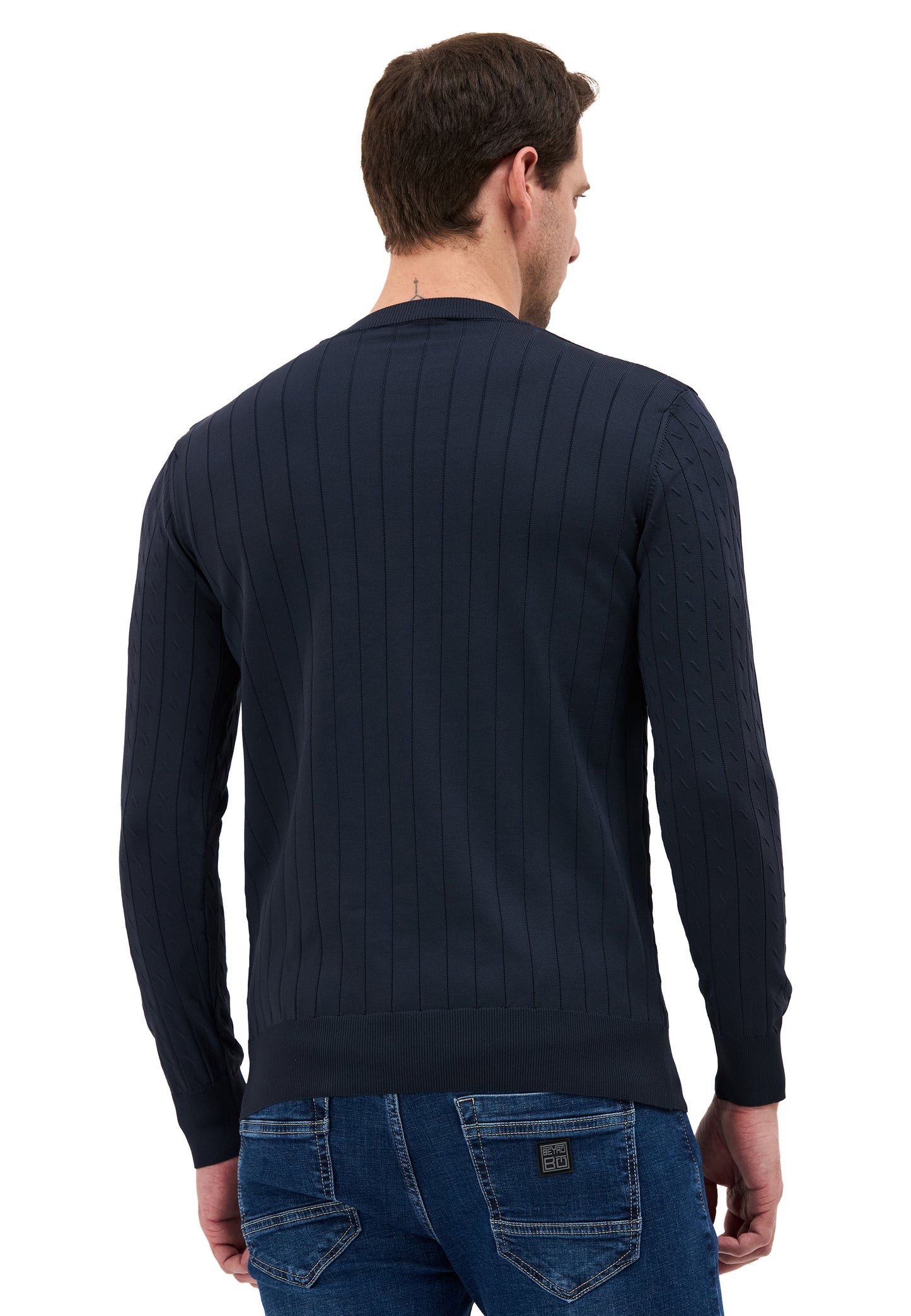 BP203 Herren Pullover mit Stehkragen – Regular Fit