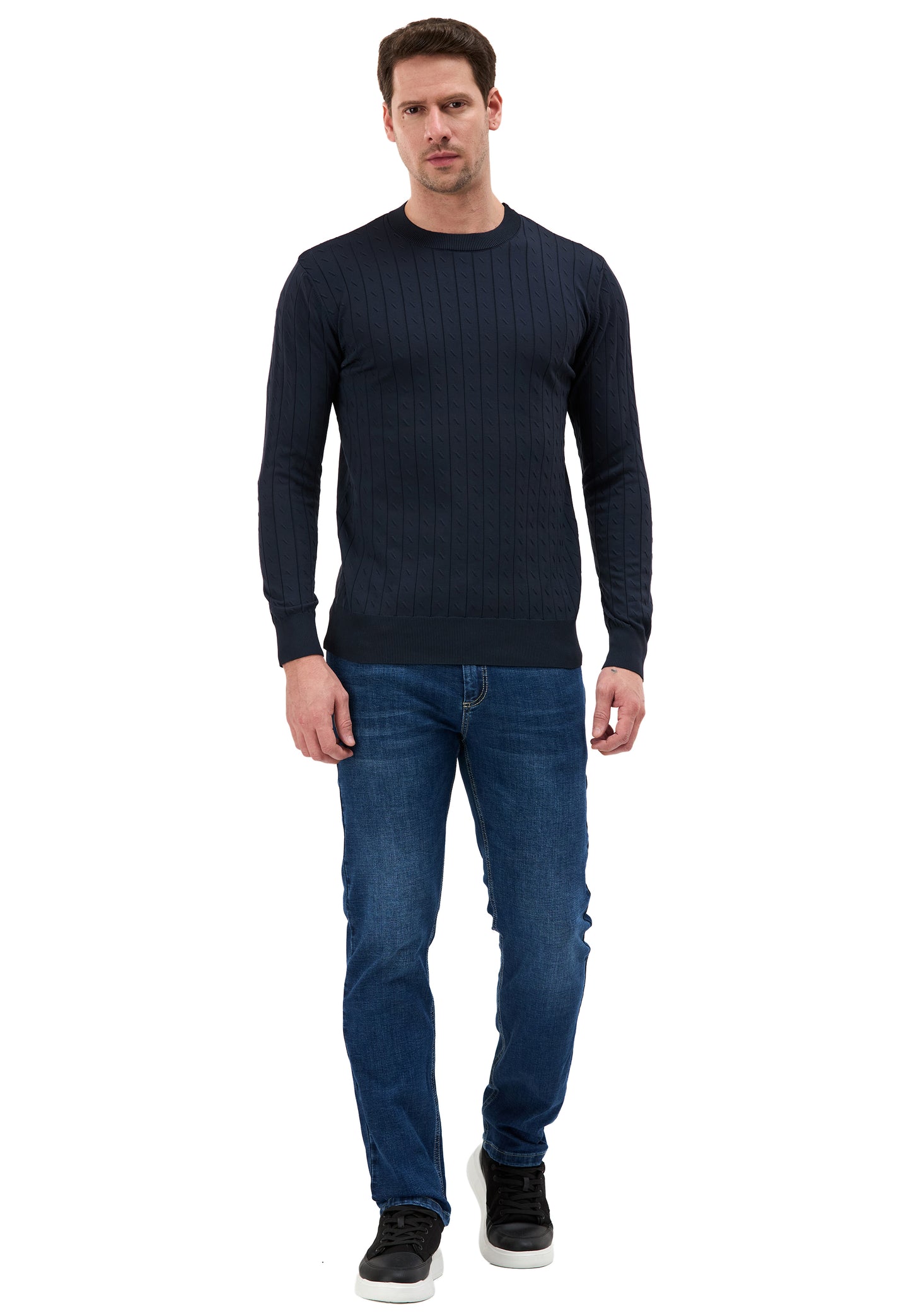 BP203 Herren Pullover mit Stehkragen – Regular Fit