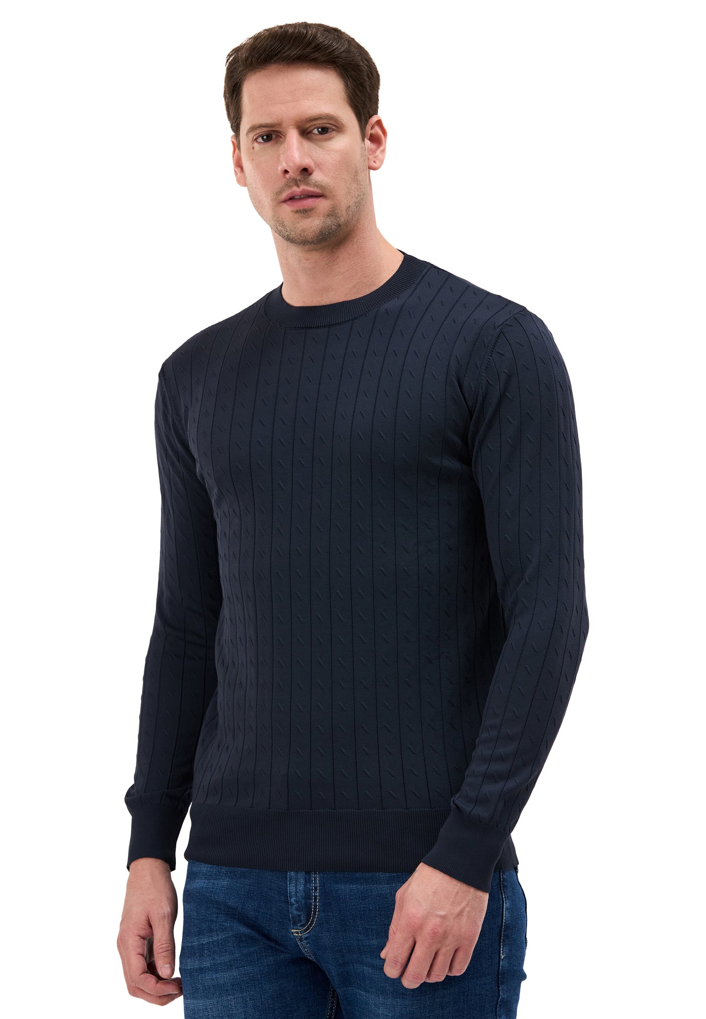 BP203 Herren Pullover mit Stehkragen – Regular Fit