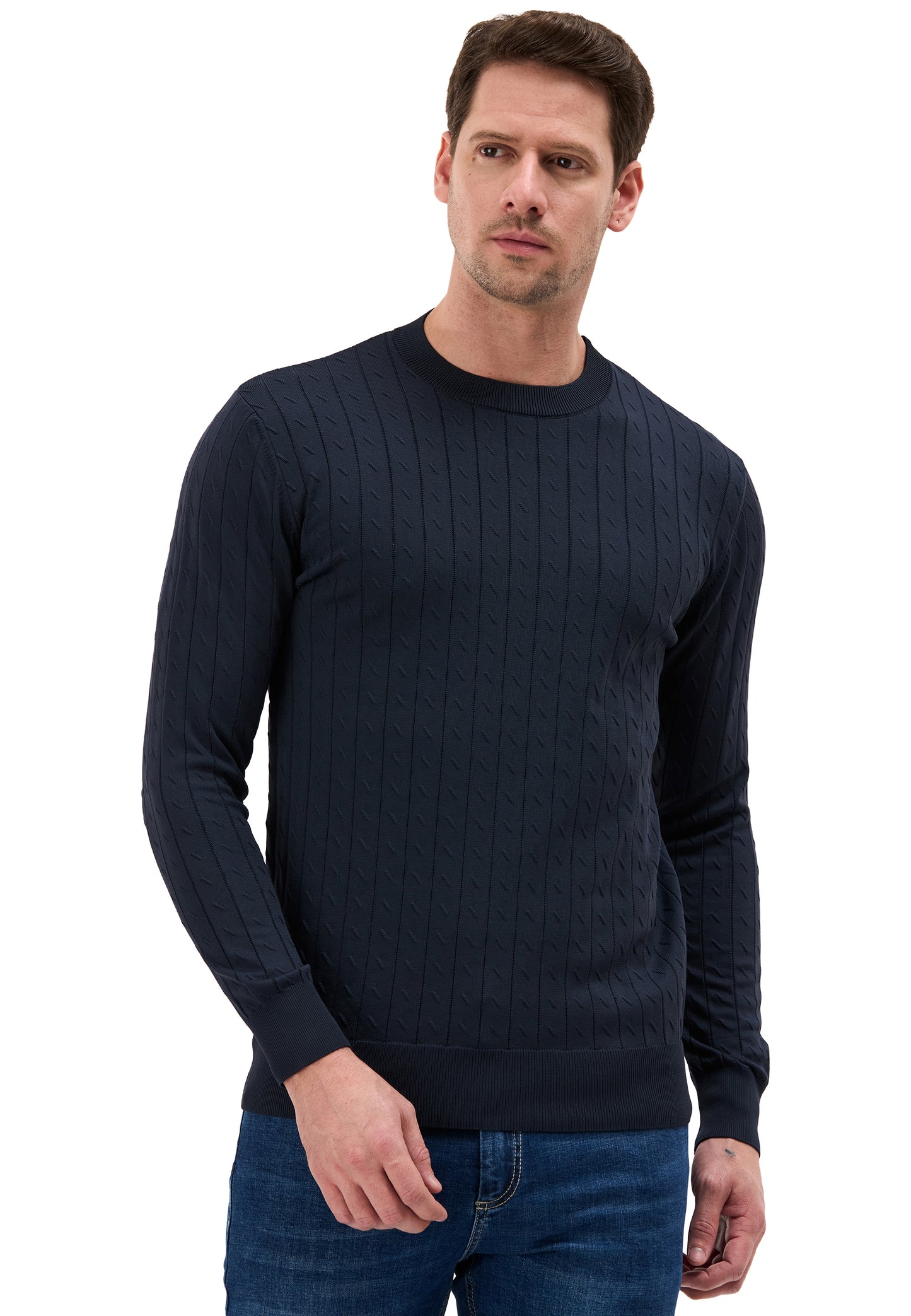 BP203 Herren Pullover mit Stehkragen – Regular Fit