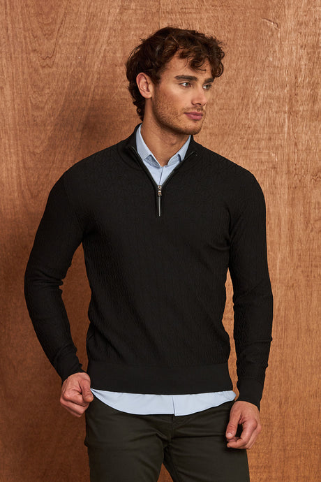 BP204 Herren Pullover mit Reißverschlusskragen – Regular Fit