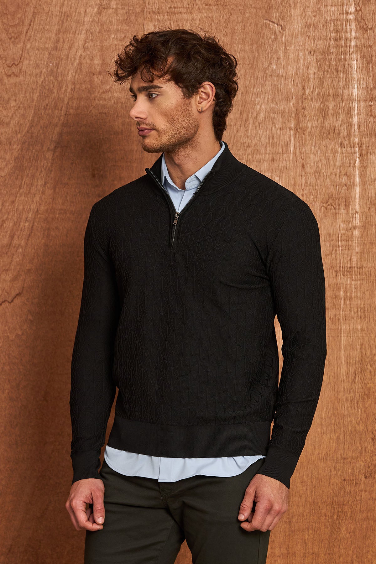 BP204 Herren Pullover mit Reißverschlusskragen – Regular Fit