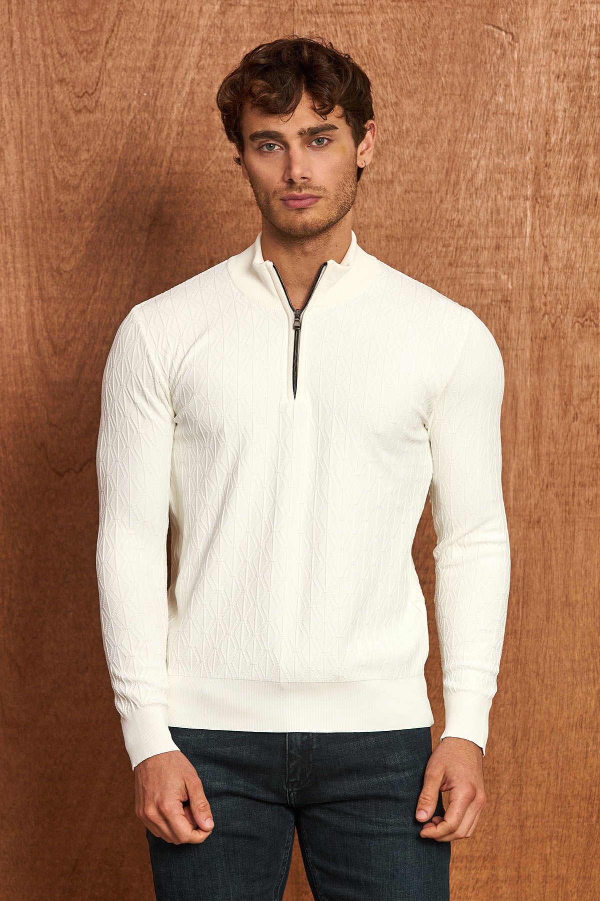 BP204 Herren Pullover mit Reißverschlusskragen – Regular Fit