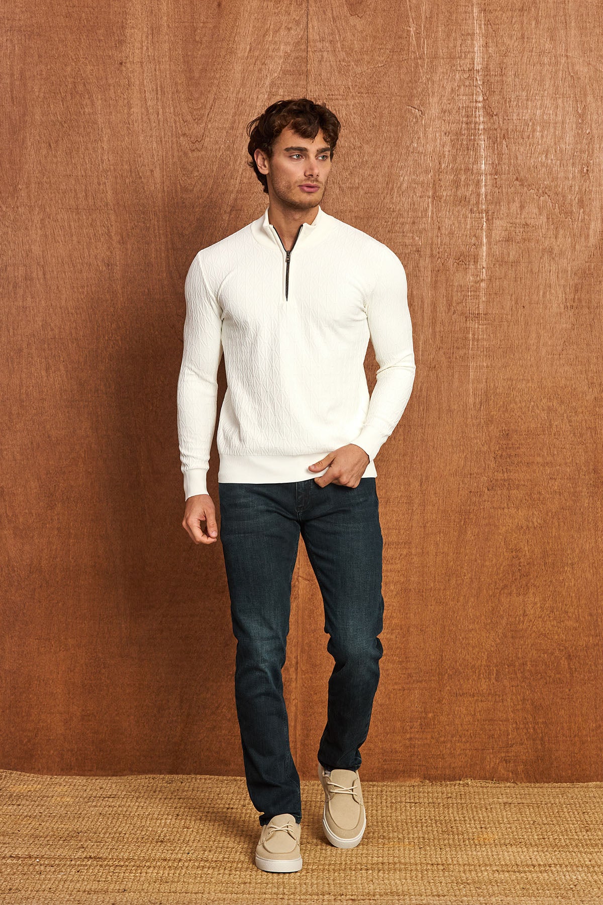 BP204 Herren Pullover mit Reißverschlusskragen – Regular Fit