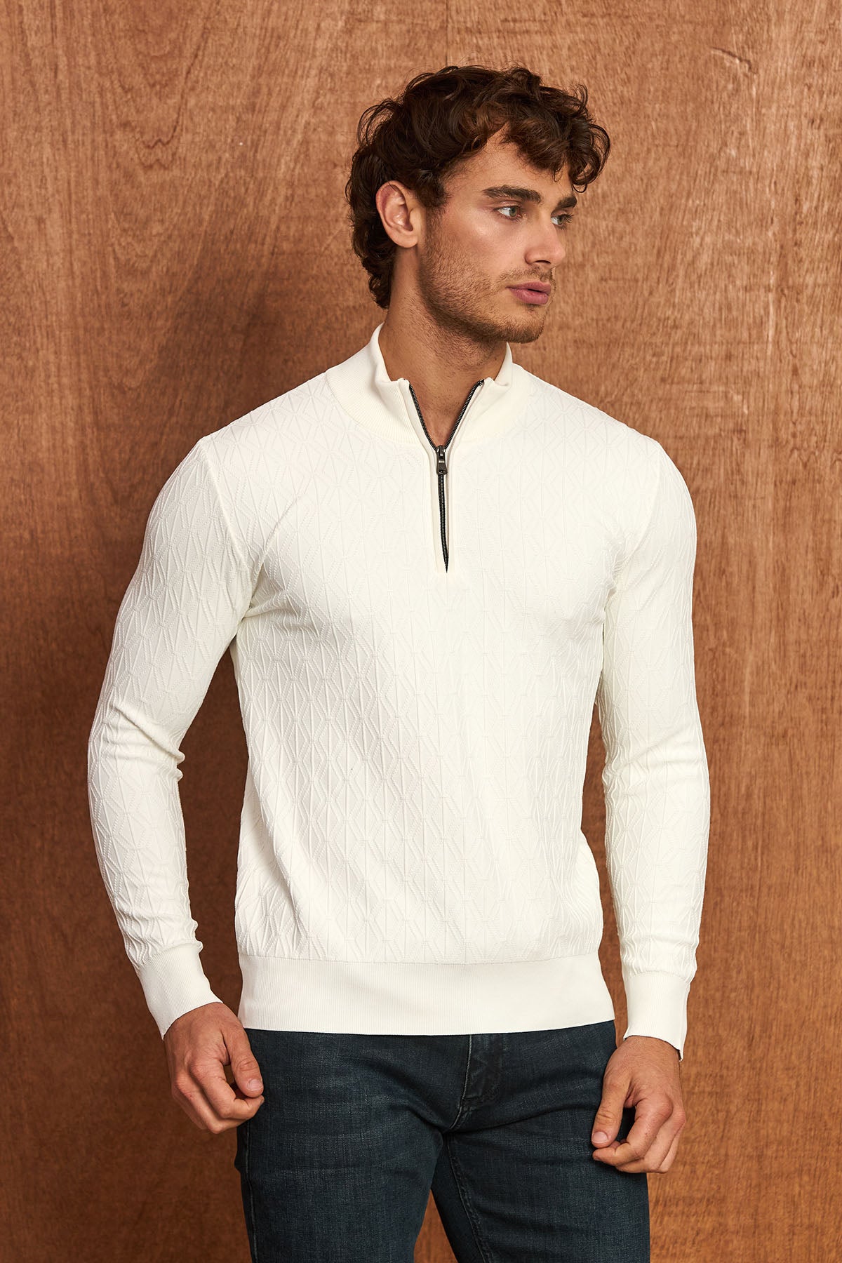 BP204 Herren Pullover mit Reißverschlusskragen – Regular Fit