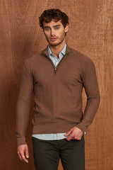 BP204 Herren Pullover mit Reißverschlusskragen – Regular Fit