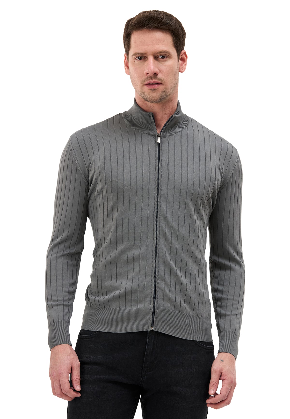 BP205 Herren Pullover mit Troyer-Kragen und Reißverschluss – Modern Fit