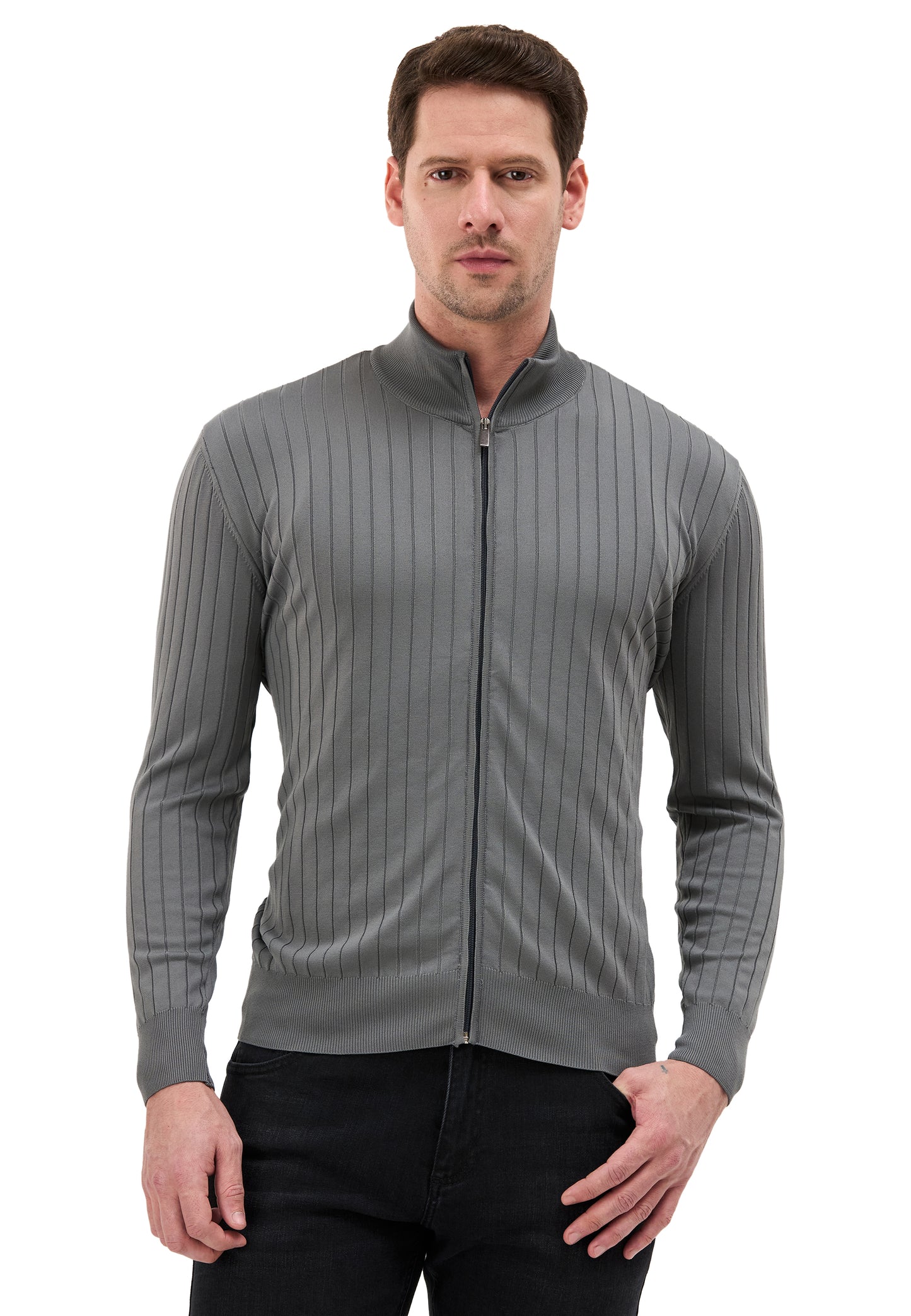 BP205 Herren Pullover mit Troyer-Kragen und Reißverschluss – Modern Fit